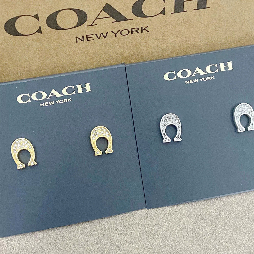 Coach Trendy Full Diamond Letter Earrings